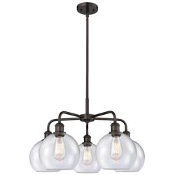 Athens 26&quot;W 5 Light Oil Rubbed Bronze Stem Hung Chandelier With Seedy