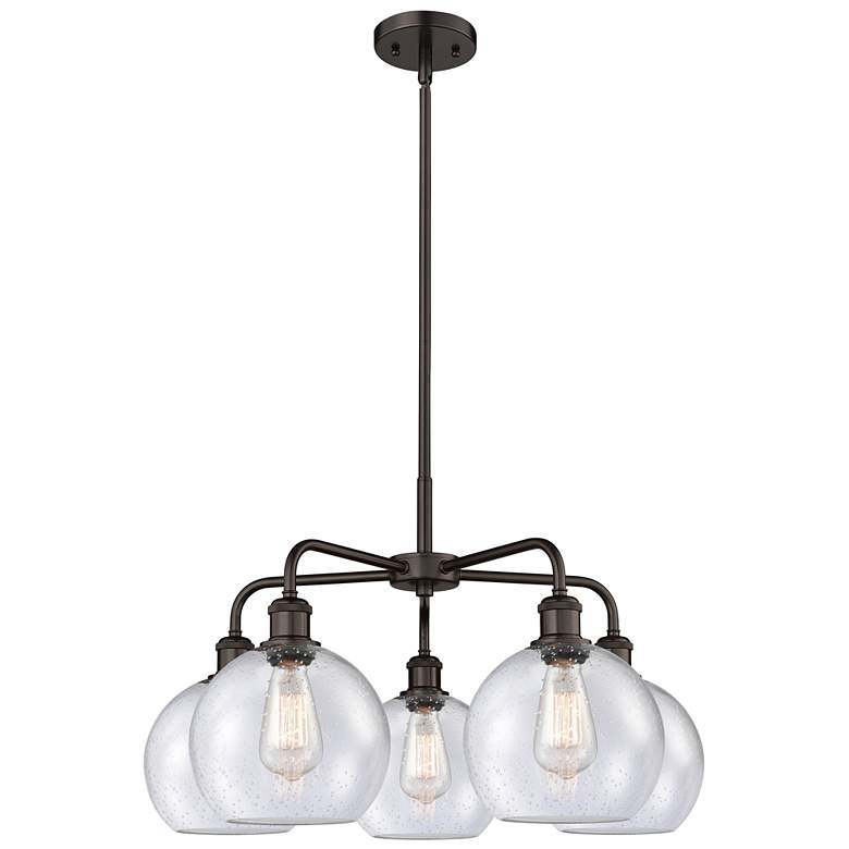 Image 1 Athens 26 inchW 5 Light Oil Rubbed Bronze Stem Hung Chandelier With Seedy 