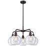Athens 26"W 5 Light Oil Rubbed Bronze Stem Hung Chandelier With Seedy 