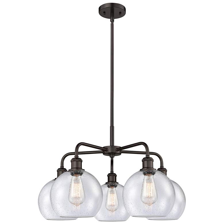 Image 1 Athens 26"W 5 Light Oil Rubbed Bronze Stem Hung Chandelier With Seedy