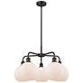 Athens 26"W 5 Light Oil Rubbed Bronze Stem Hung Chandelier With White 