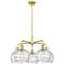 Athens 26"W 5 Light Satin Gold Stem Hung Chandelier With Deco Swirl Sh
