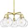 Athens 26"W 5 Light Satin Gold Stem Hung Chandelier With Water Glass S