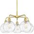 Athens 26"W 5 Light Satin Gold Stem Hung Chandelier With Water Glass S