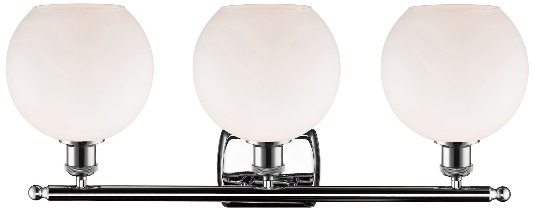 Image 2 Athens 28" Wide Chrome 3-Light Bath Light with White Glass more views