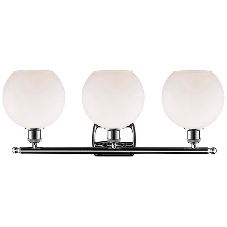 Image 2 Athens 28" Wide Chrome 3-Light Bath Light with White Glass more views