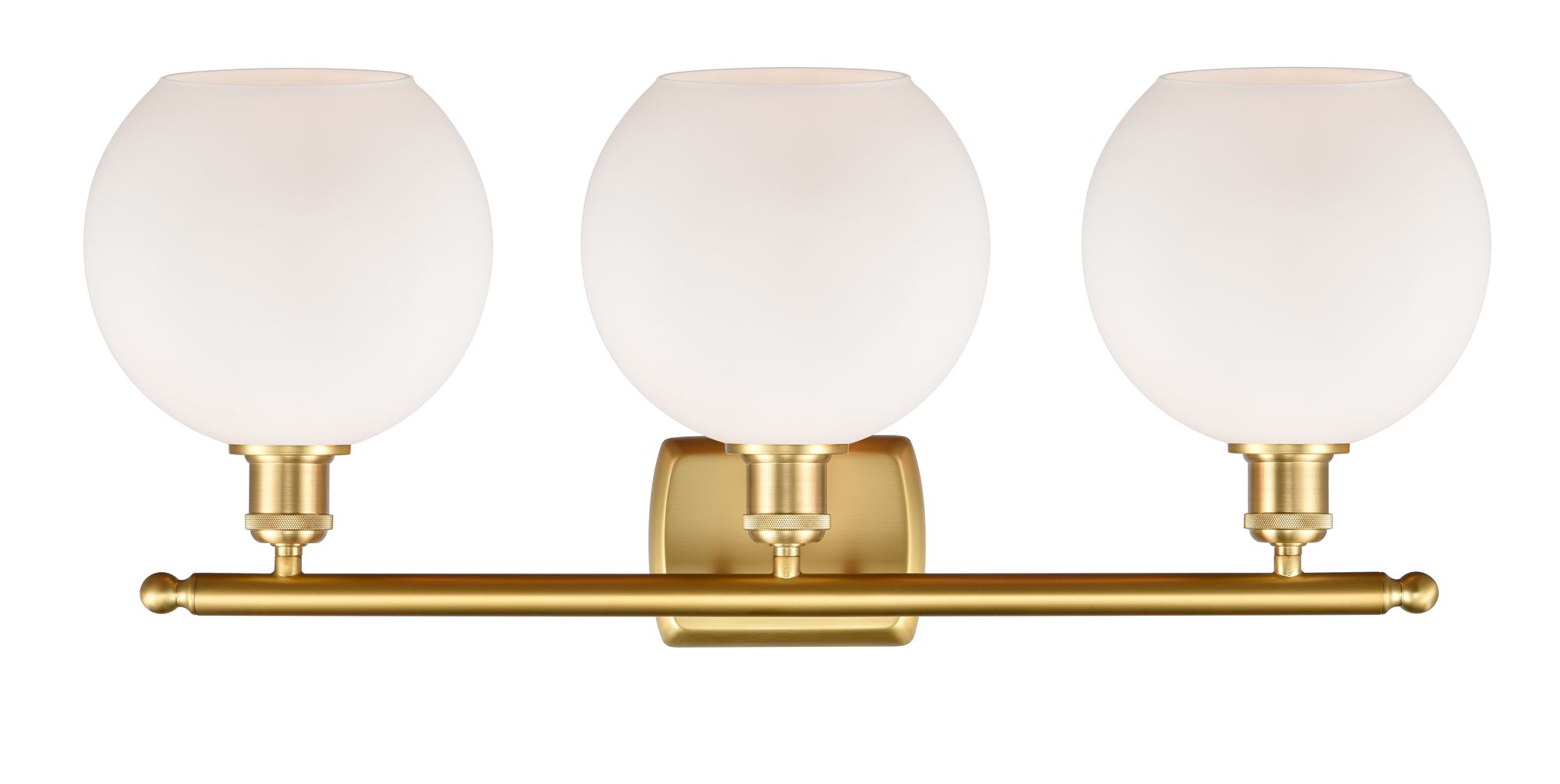 Image 2 Athens 28"W Satin Gold 3-Light LED Bath Light w/ White Glass more views