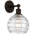 Athens 3" High Oil Rubbed Bronze Sconce With Deco Swirl Shade