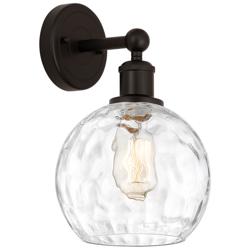 Athens 3&quot; High Oil Rubbed Bronze Sconce With Water Glass Shade