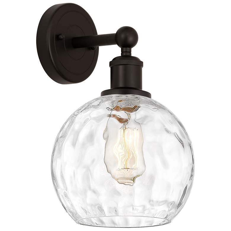 Image 1 Athens 3" High Oil Rubbed Bronze Sconce With Water Glass Shade