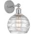 Athens 3" High Polished Chrome Sconce With Deco Swirl Shade