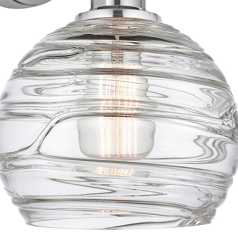 Image 2 Athens 3" High Polished Chrome Sconce With Deco Swirl Shade more views