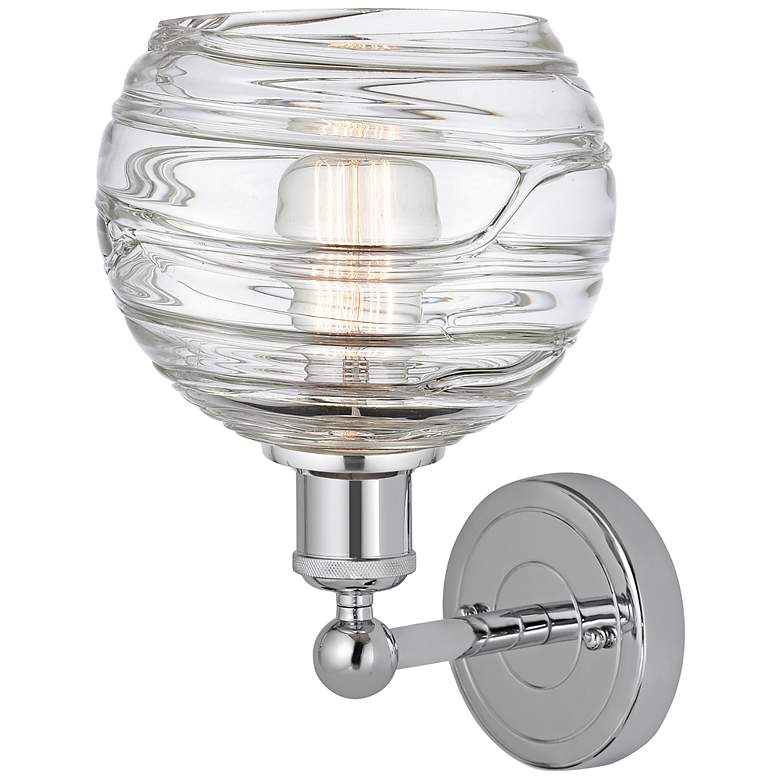 Image 3 Athens 3" High Polished Chrome Sconce With Deco Swirl Shade more views