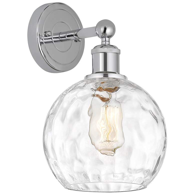 Image 1 Athens 3" High Polished Chrome Sconce With Water Glass Shade