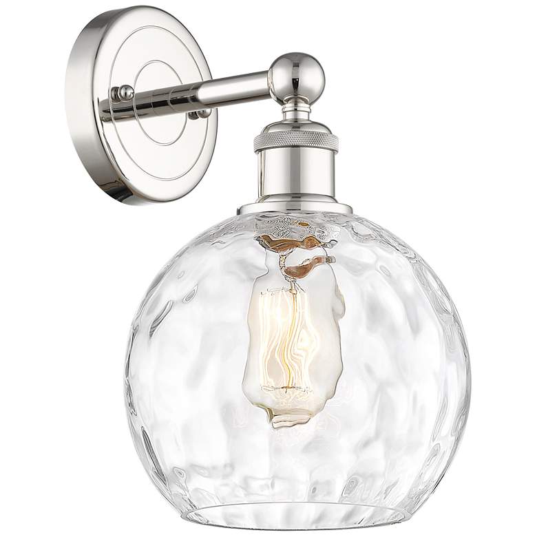 Image 1 Athens 3" High Polished Nickel Sconce With Water Glass Shade