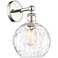 Athens 3" High Polished Nickel Sconce With Water Glass Shade