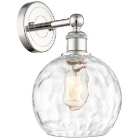 Athens 3" High Polished Nickel Sconce With Water Glass Shade Athens 3" High Polished Nickel Sconce With Water Glass Shade