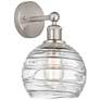 Athens 3" High Satin Nickel Sconce With Deco Swirl Shade