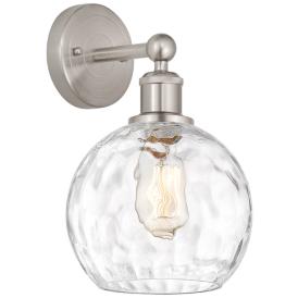Athens 3" High Satin Nickel Sconce With Water Glass Shade Athens 3" High Satin Nickel Sconce With Water Glass Shade