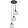 Athens 3-Light 13" Oil Rubbed Bronze Pendant With Clear Water Glass Sh