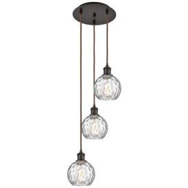 Athens 3-Light 13" Oil Rubbed Bronze Pendant With Clear Water Glass Sh Athens 3-Light 13" Oil Rubbed Bronze Pendant With Clear Water Glass Sh