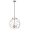 Athens 3-Light 16" Brushed Nickel LED Pendant With Clear Deco Swirl Sh