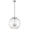 Athens 3-Light 18" Brushed Nickel LED Pendant With Clear Deco Swirl Sh