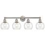 Athens 33" 4-Light Brushed Satin Nickel Bath Light w/ Clear Shade