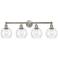 Athens 33" 4-Light Brushed Satin Nickel Bath Light w/ Clear Shade