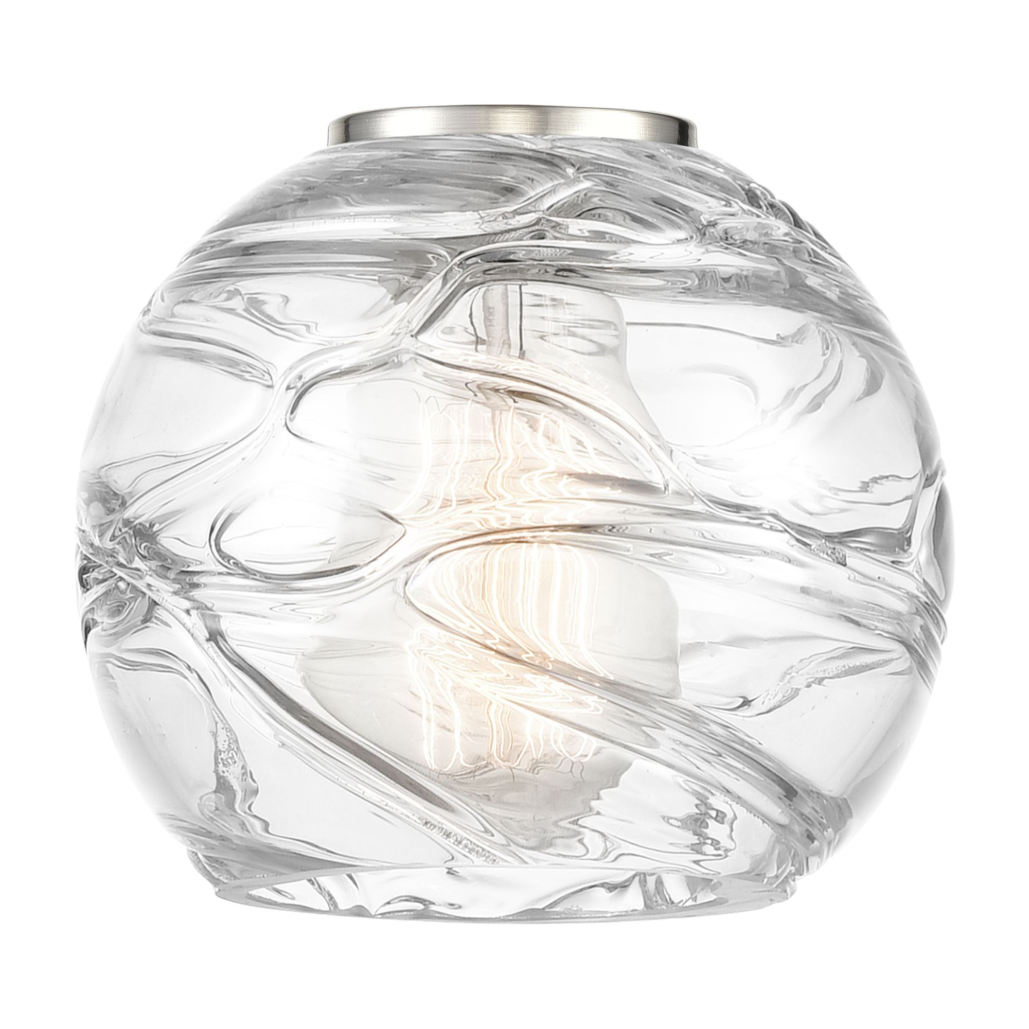 Image 3 Athens 33" 4-Light Brushed Satin Nickel Bath Light w/ Deco Swirl Shade more views