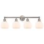 Athens 33" 4-Light Brushed Satin Nickel Bath Light w/ Matte White Shad