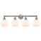 Athens 33" 4-Light Brushed Satin Nickel Bath Light w/ Matte White Shad