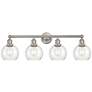 Athens 33" 4-Light Brushed Satin Nickel Bath Light w/ Seedy Shade