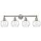 Athens 33" 4-Light Brushed Satin Nickel Bath Light w/ Seedy Shade