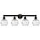 Athens 33" 4-Light Oil Rubbed Bronze Bath Light w/ Clear Deco Swirl Sh