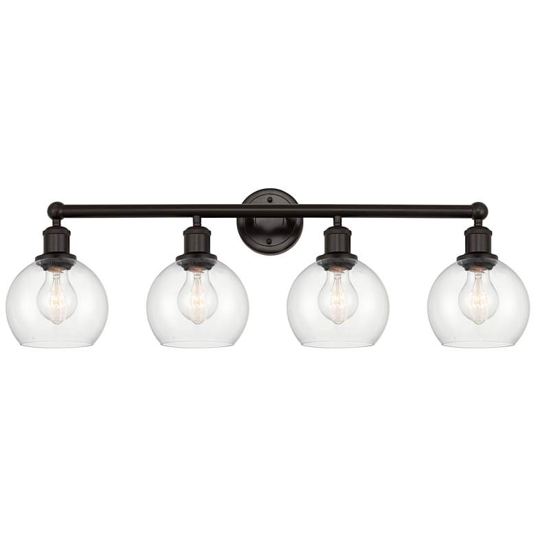 Image 1 Athens 33 inch 4-Light Oil Rubbed Bronze Bath Light w/ Clear Shade