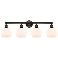 Athens 33" 4-Light Oil Rubbed Bronze Bath Light w/ Matte White Shade
