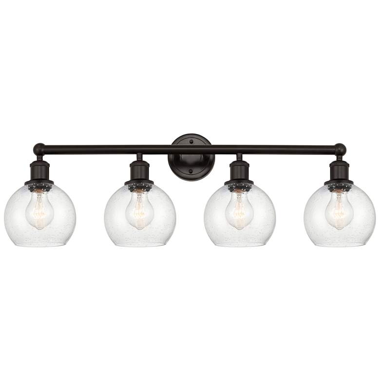 Image 1 Athens 33" 4-Light Oil Rubbed Bronze Bath Light w/ Seedy Shade