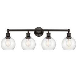 Athens 33" 4-Light Oil Rubbed Bronze Bath Light w/ Seedy Shade