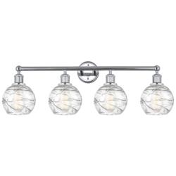 Athens 33" 4-Light Polished Chrome Bath Light w/ Clear Deco Swirl Shad