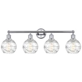 Athens 33" 4-Light Polished Chrome Bath Light w/ Clear Deco Swirl Shad Athens 33" 4-Light Polished Chrome Bath Light w/ Clear Deco Swirl Shad