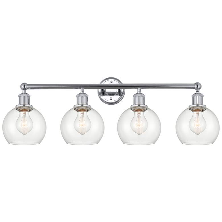 Image 1 Athens 33" 4-Light Polished Chrome Bath Light w/ Clear Shade