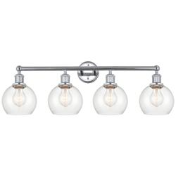 Athens 33" 4-Light Polished Chrome Bath Light w/ Clear Shade
