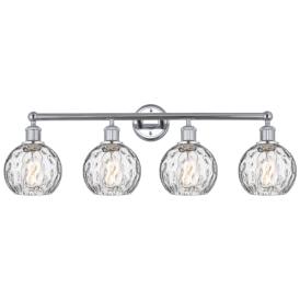 Athens 33" 4-Light Polished Chrome Bath Light w/ Clear Water Glass Sha Athens 33" 4-Light Polished Chrome Bath Light w/ Clear Water Glass Sha