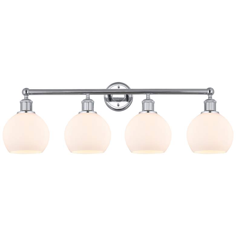 Image 1 Athens 33" 4-Light Polished Chrome Bath Light w/ Matte White Shade