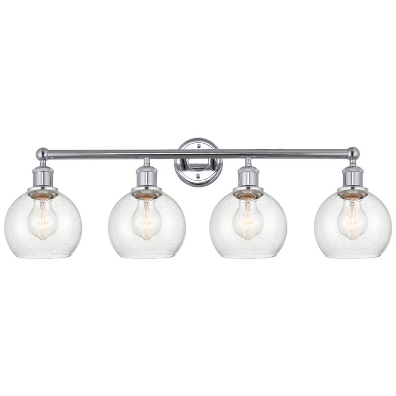 Image 1 Athens 33" 4-Light Polished Chrome Bath Light w/ Seedy Shade