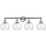 Athens 33" 4-Light Polished Chrome Bath Light w/ Seedy Shade