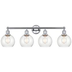 Athens 33" 4-Light Polished Chrome Bath Light w/ Seedy Shade