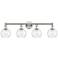 Athens 33" Wide 4 Light Polished Nickel Bath Vanity Light With Clear S