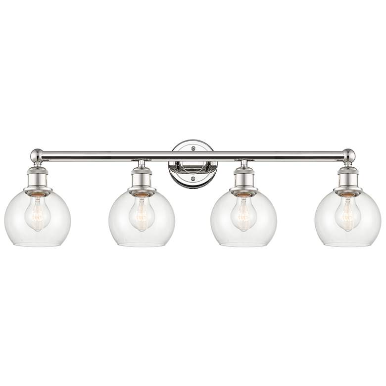 Image 1 Athens 33 inch Wide 4 Light Polished Nickel Bath Vanity Light With Clear S